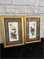 Pair of Botanical Prints in Gold Frames