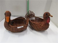 Duck & Turkey Wicker Baskets
