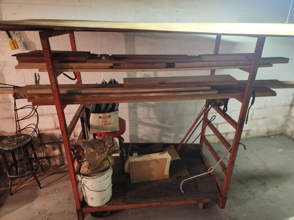 Metal Rolling Cart w/ Contents