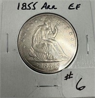 1855 w/ Arrows Seated Half Dollar - EF