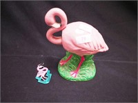 Two flamingo items including 6 1/4" high flamingo