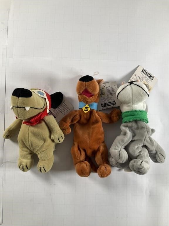 3 Cartoon Dog Plushes Astro Scooby & Mutley 1998
