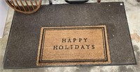 Rug & Happy Holidays door mat rug 56.5” x 34”