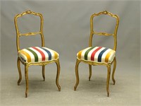 Pair French Gilt Chairs