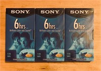 3 Sony T-120 VHS Blank Tapes