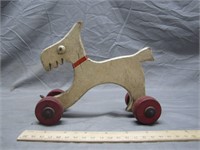 Antique Children's Wooden Dog Pull Toy