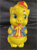 VTG Yellow Plastic Piggy Bank