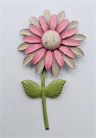 1960s Pink Metal Flower Brooch