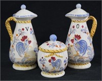 Handpainted Pico Chicken Vinegar & Oil Set