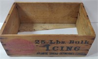 Vintage Lantic Sugar 25 Lb Wood Box