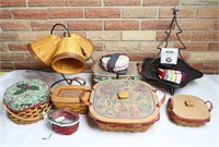 LARGE GROUP OF LONGABERGER BASKETS AND MORE