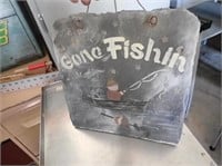 Gone Fishing Slate Sign - 12"Wx12"H
