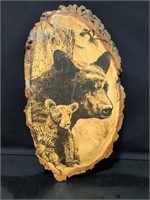 Bear picture on wood made by B. Oriss of