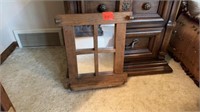 CLOCK, MIRRORED SHELF, CANDLE HOLDER