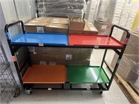 Colorful 2-Tier Rolling Metal Cart