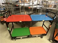 Colorful 2-Tier Rolling Metal Cart