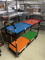 Colorful 2-Tier Rolling Metal Cart