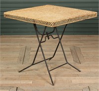 Wicker & Wrought Iron Folding/ Campaign Table