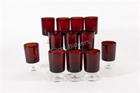 1970's Ruby Red France Luminarc Glassware