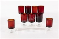 1970's Ruby Red France Luminarc Glassware