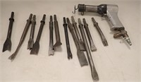 CHICAGO PNEUMATIC AIR CHISEL & LOTS OF CHISELS IN