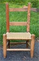 Vintage Child's Rush-Bottom Ladder-back Chair