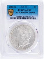Coin 1880-O Morgan Silver Dollar,PCGS AU50