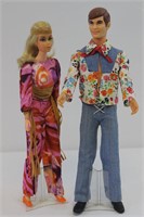 1968 Mattel Live Action Barbie and Ken Dolls
