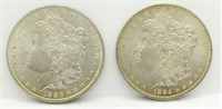 1884-0 & 1886 MORGAN SILVER DOLLARS
