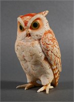 Japanese Carved Ivory Polychrome Owl