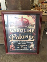 Gasoline and Polarine framed ad- 25" X 31"