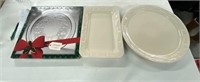 Wreath 13” platter & squared plate dish