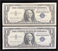 1957 A & 1957 B $1 Silver Certificates