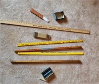 7pc. Advertising Measuring Sticks & Lumber Crayons