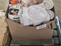 box of asst plumbing supplies