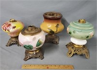 Lot of 4 Victorian Painted Lamp Bases