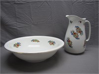 Matching White Floral Bowl & Vase
