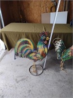 Pair of metal chickens