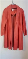 Leather Red Long Coat w/ Hat