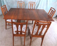 7 PC DROP LEAF TABLE * 6 CHAIRS DINING SET