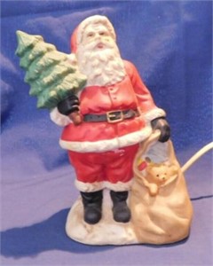 Christmas: Lighted Santa Claus w/ tree - Santa