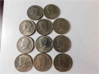 1971D Kennedy half dollars (x11)