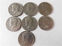 1974 Kennedy half dollar (x3 P) & (x4 D)