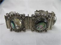 LADIES STERLING ABALONE BRACELET 7" LONG