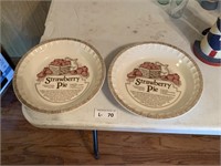 (2) Strawberry Pie Plates