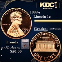 Proof 1999-s Lincoln Cent 1c Graded pr70 dcam By S