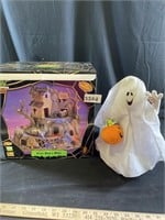 Halloween Ghost and Villlage house