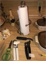 Paper Towel Holder & Utensils in Drawer