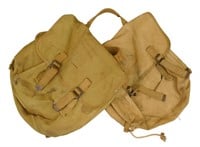 WWII Named US Army Saddle Musette Bags