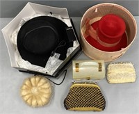 Hats & Purses Lot Collection; Boxes